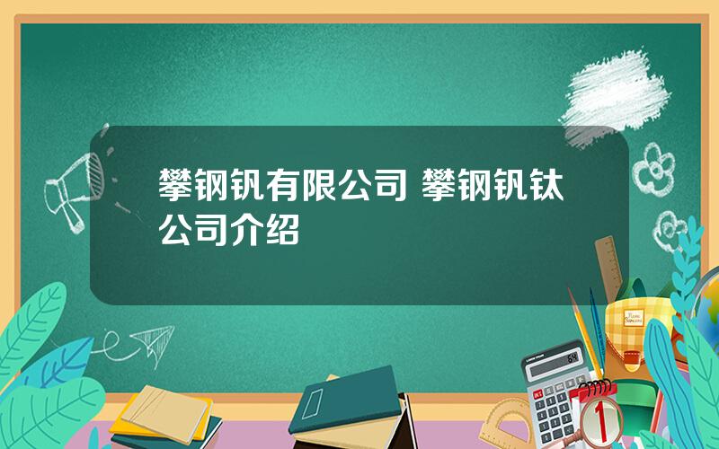 攀钢钒有限公司 攀钢钒钛公司介绍